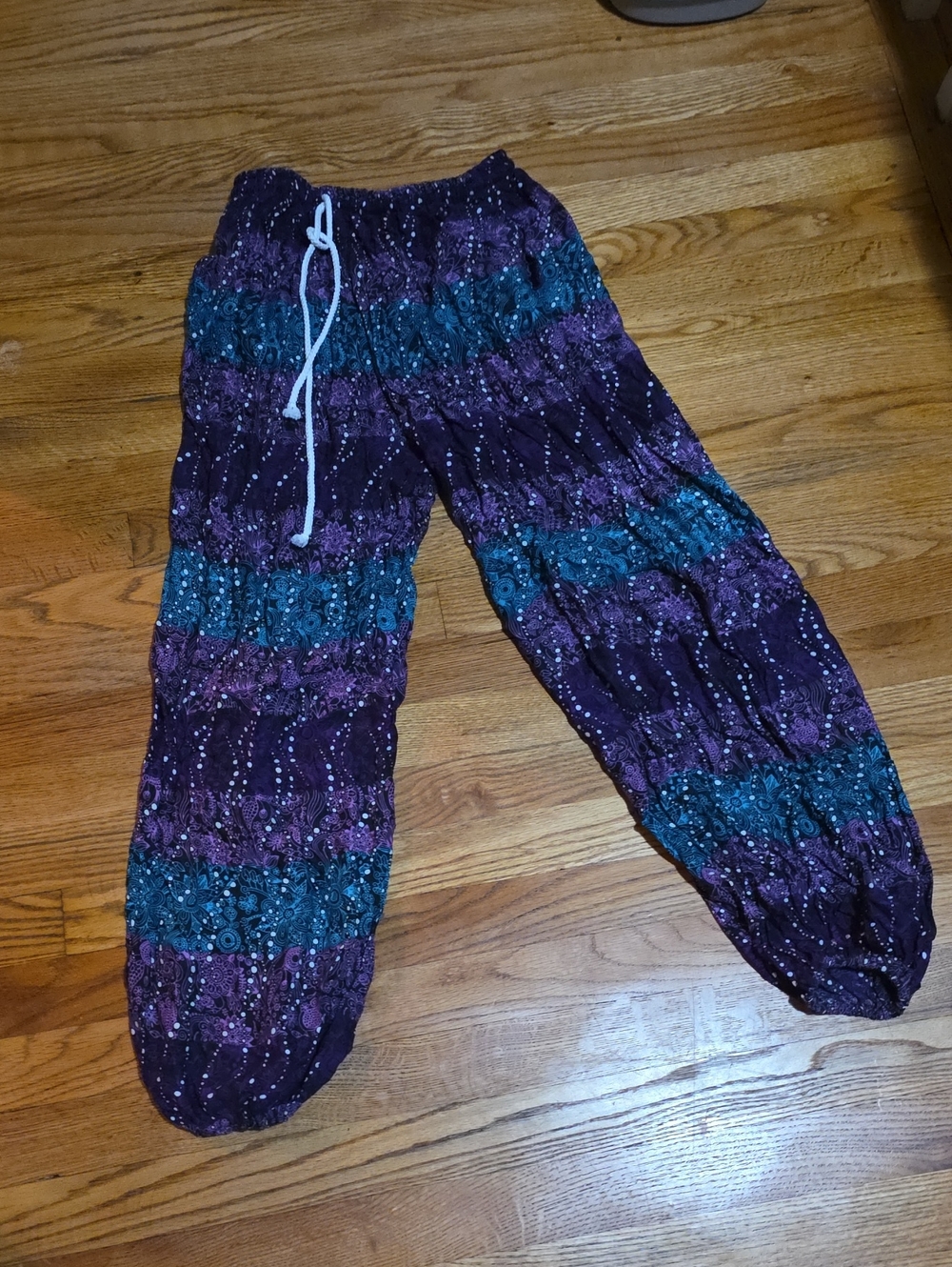 Women’s Relaxed Boho Harem Pants - Purple Teal